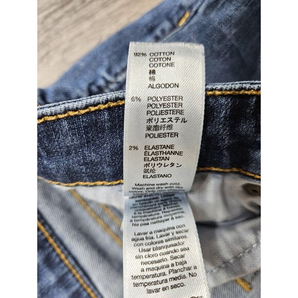 Gap Jeans Women 2/26 Blue Skinny Fit Distressed Ripped Stretch Denim Medium Wash - Picture 6 of 12